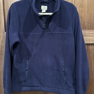 Blue Fleece Quarter-Zip Hoodie Sweatshirt